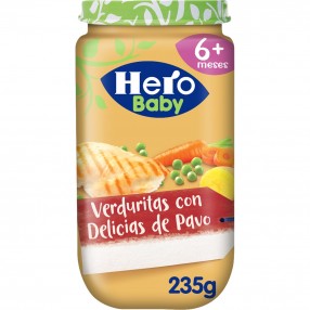 HERO BABY potito de verdura con delicias de pavo tarro 235 grs